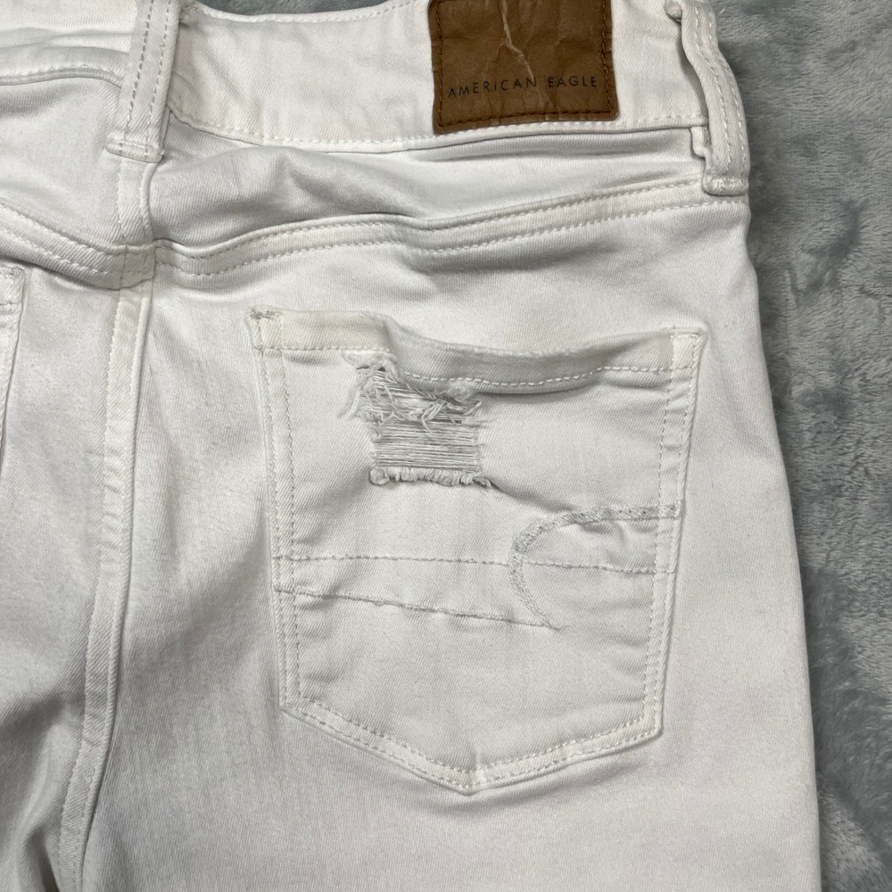 American Eagle Jegging Womens White Distressed Hi-Rise Next Level Stretch 0 - Picture 10 of 16